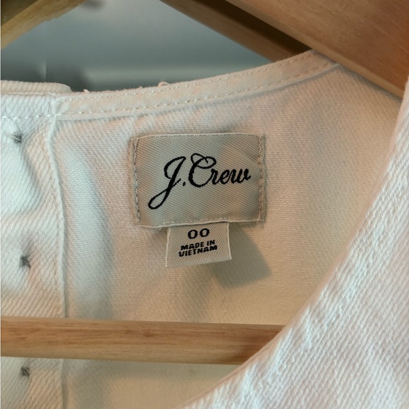 J. Crew White Denim Shift Dress, sleeveless, size 00 - Picture 2 of 4